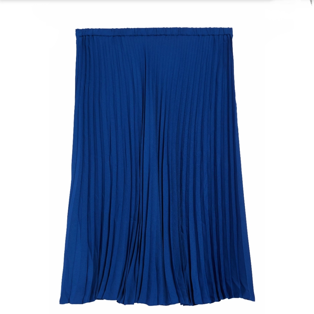 Plus size women's Halogen pleated midi skirt blue